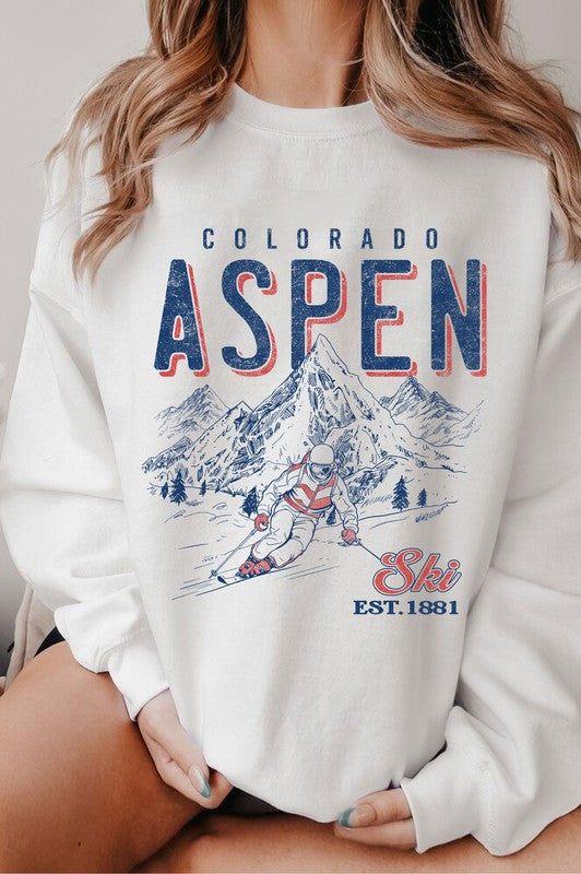 Colorado Aspen White Graphic Sweatshirt