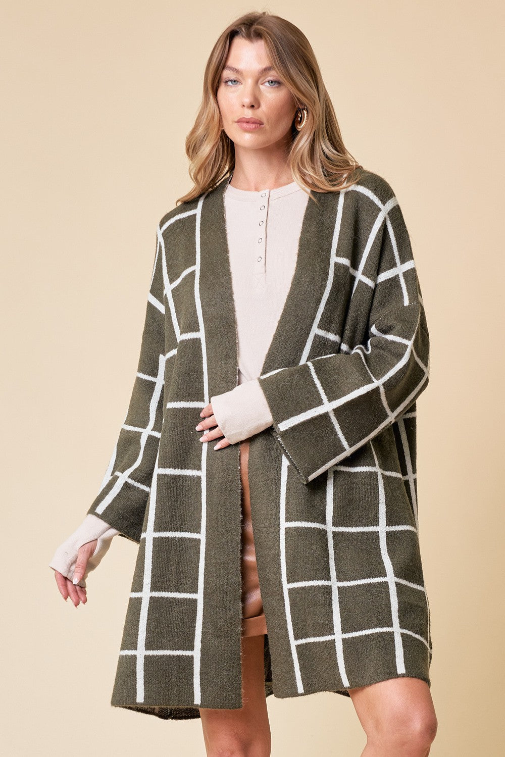 Beauty Of Winter Olive Cardigan