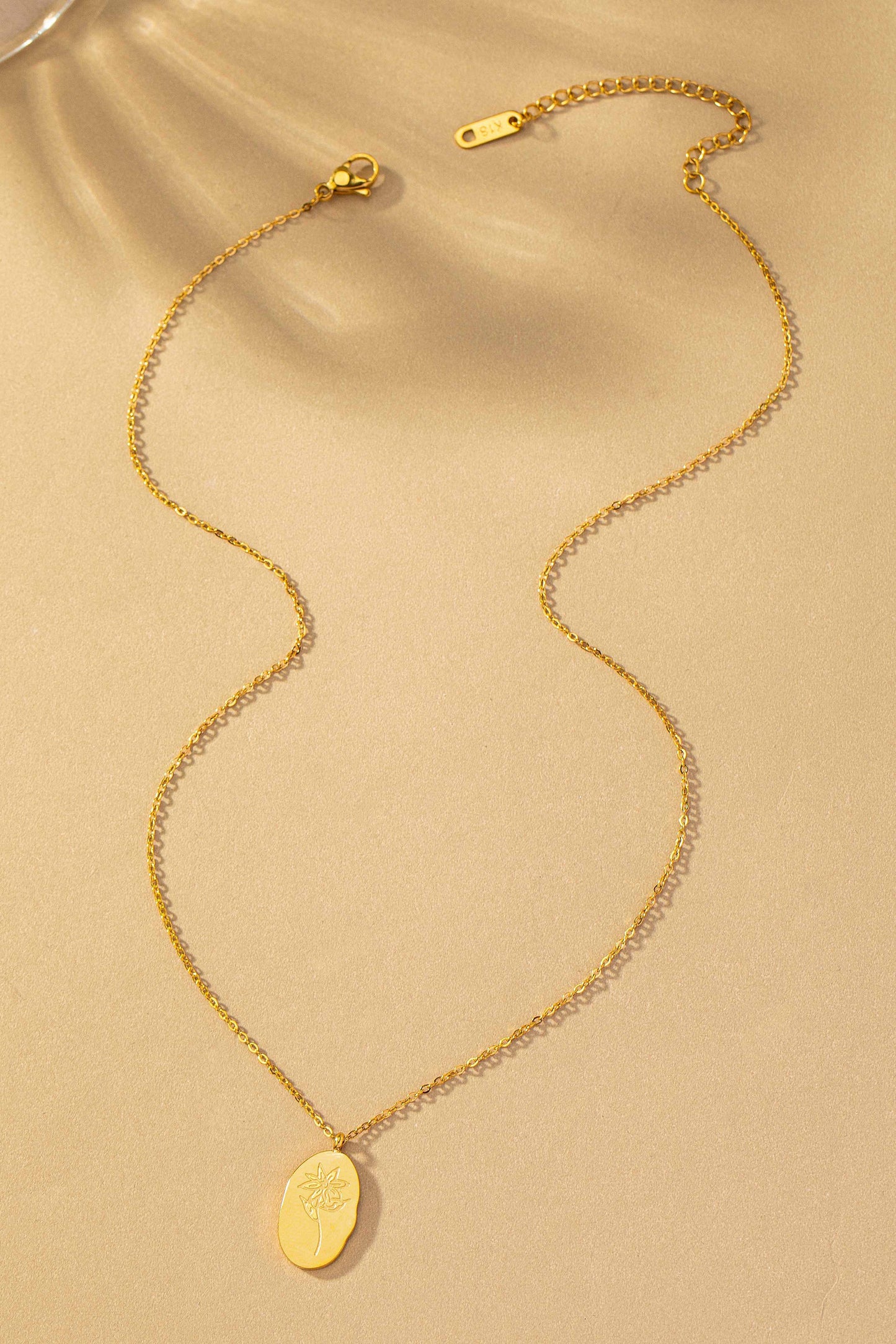 Birth Month Flower Pendant Necklace