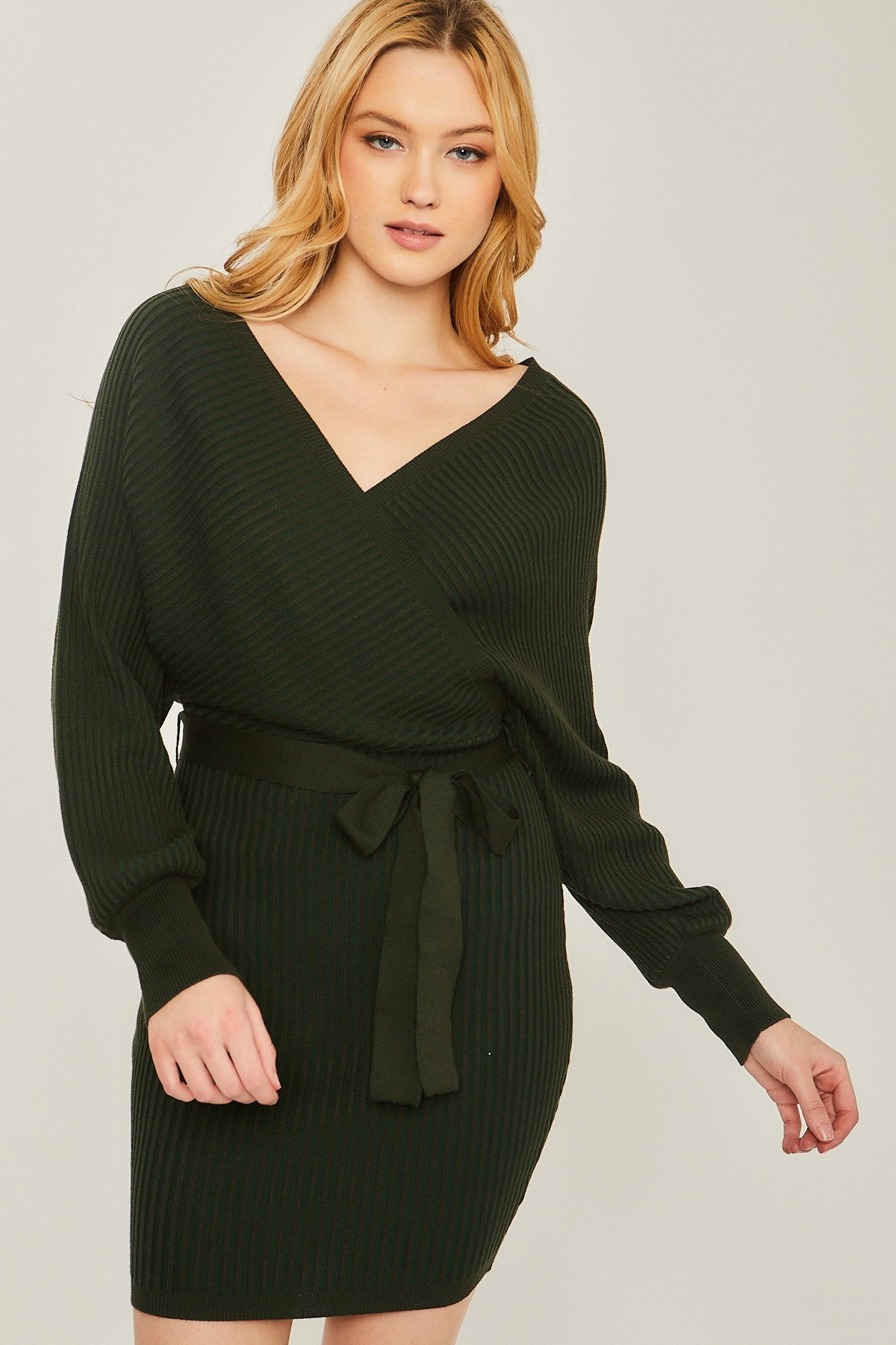 I Know You Green Sweater Dress