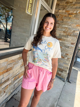 Candy Pink Mineral Wash Utility Short