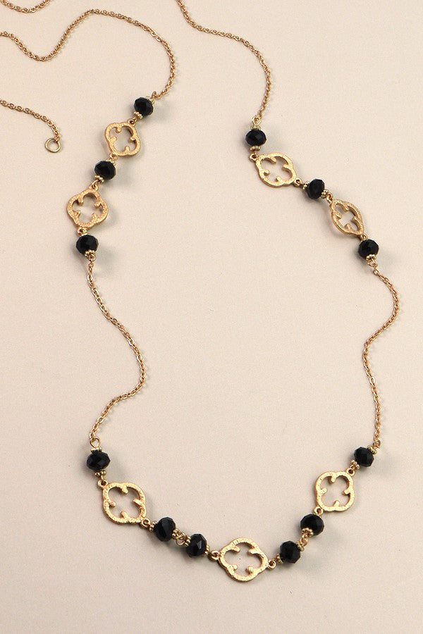 Clover Bead Station Long Necklace