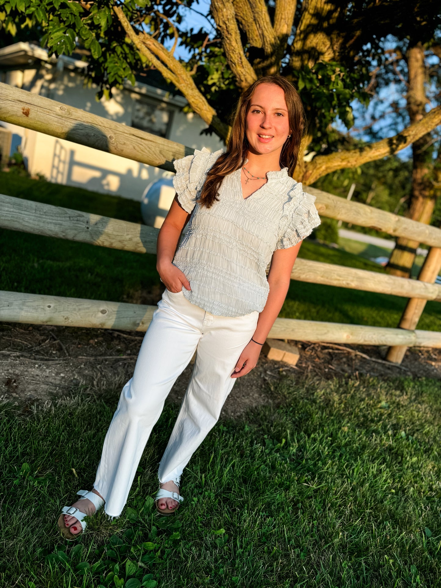 Keeping It Cute Dust Blue Blouse