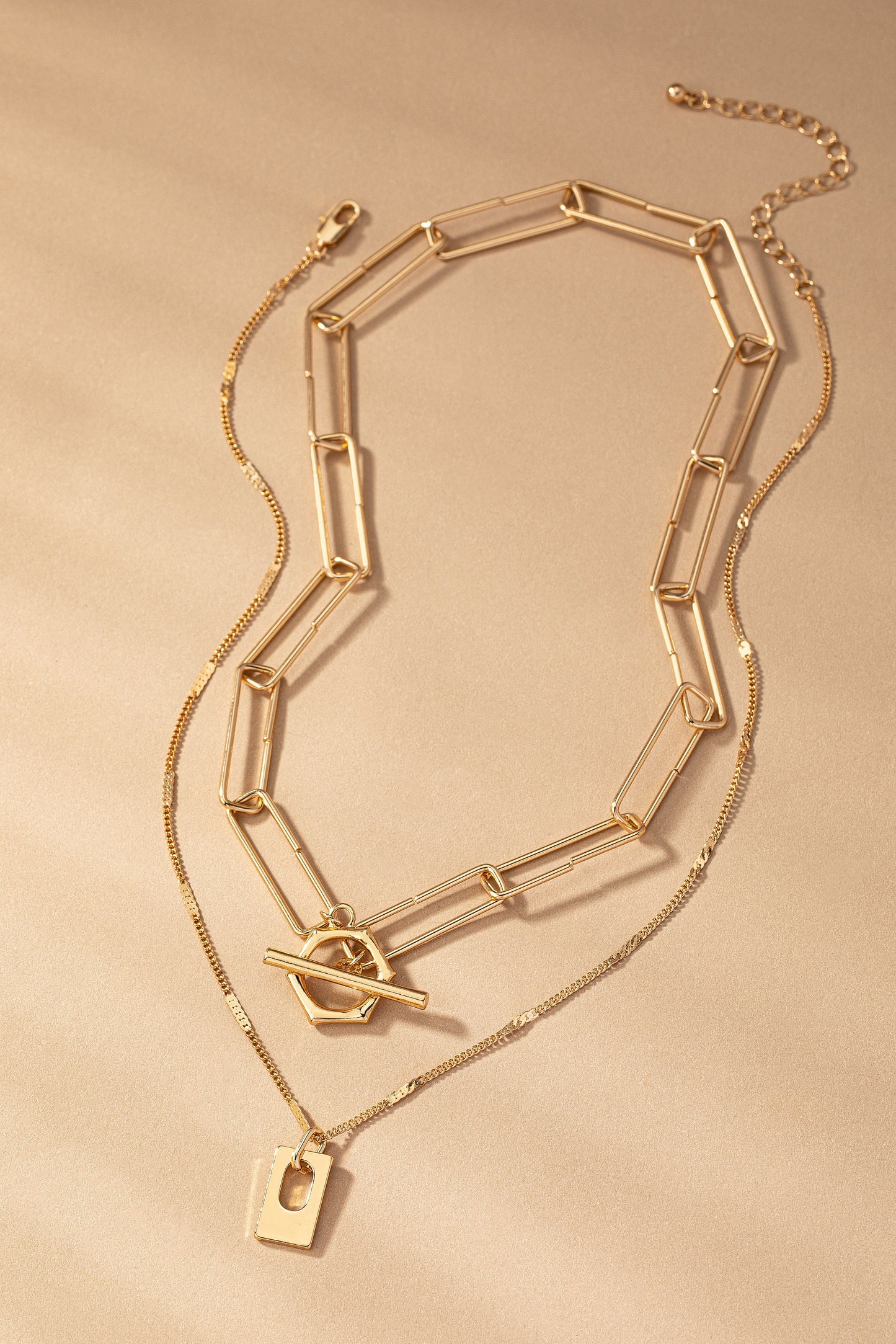 Two Row Link Chain Necklaces