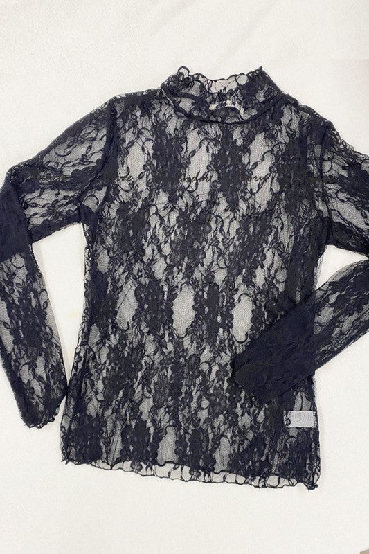 Simple Standards Curvy Black Lace Top