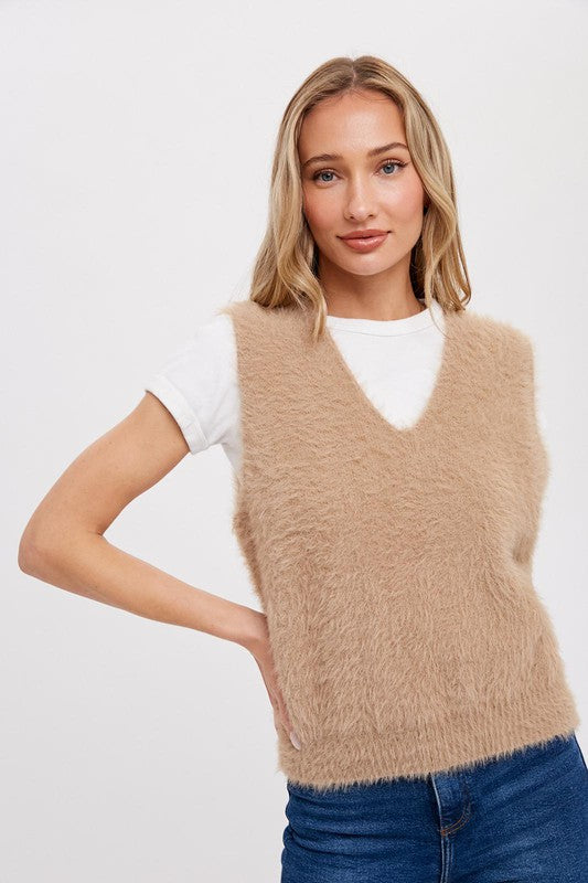 Cozy Casual Latte Sweater Vest