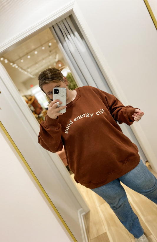 Good Energy Club Curvy Brown Sweatshirt