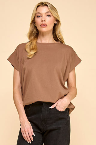 Mocha Elevated Cap Sleeve Top