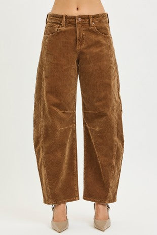 Risen Teddy Bear Barrel Corduroy Pant