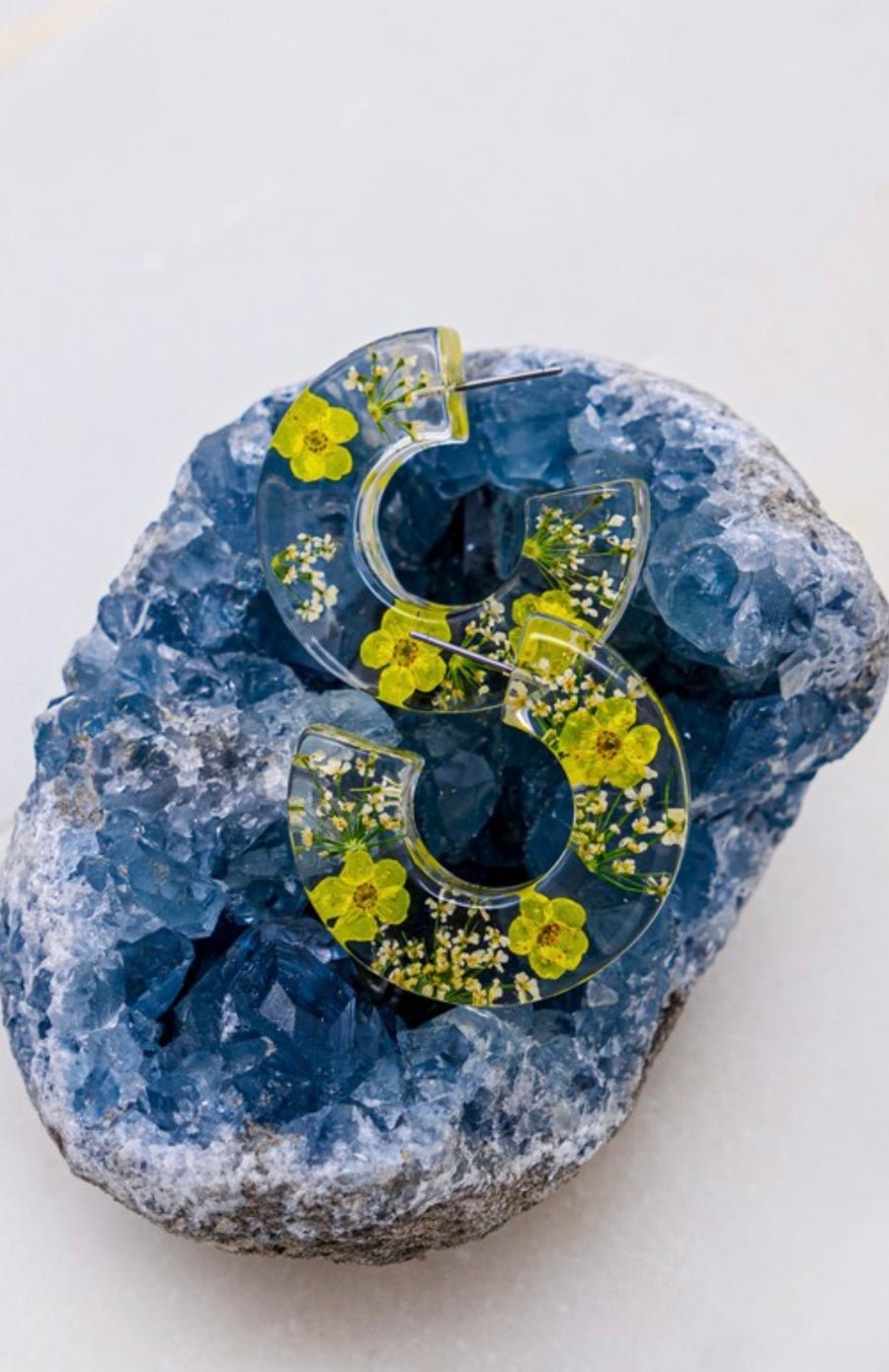 Acrylic Floral Wide Hoop Earrings - Modern Creek Boutique