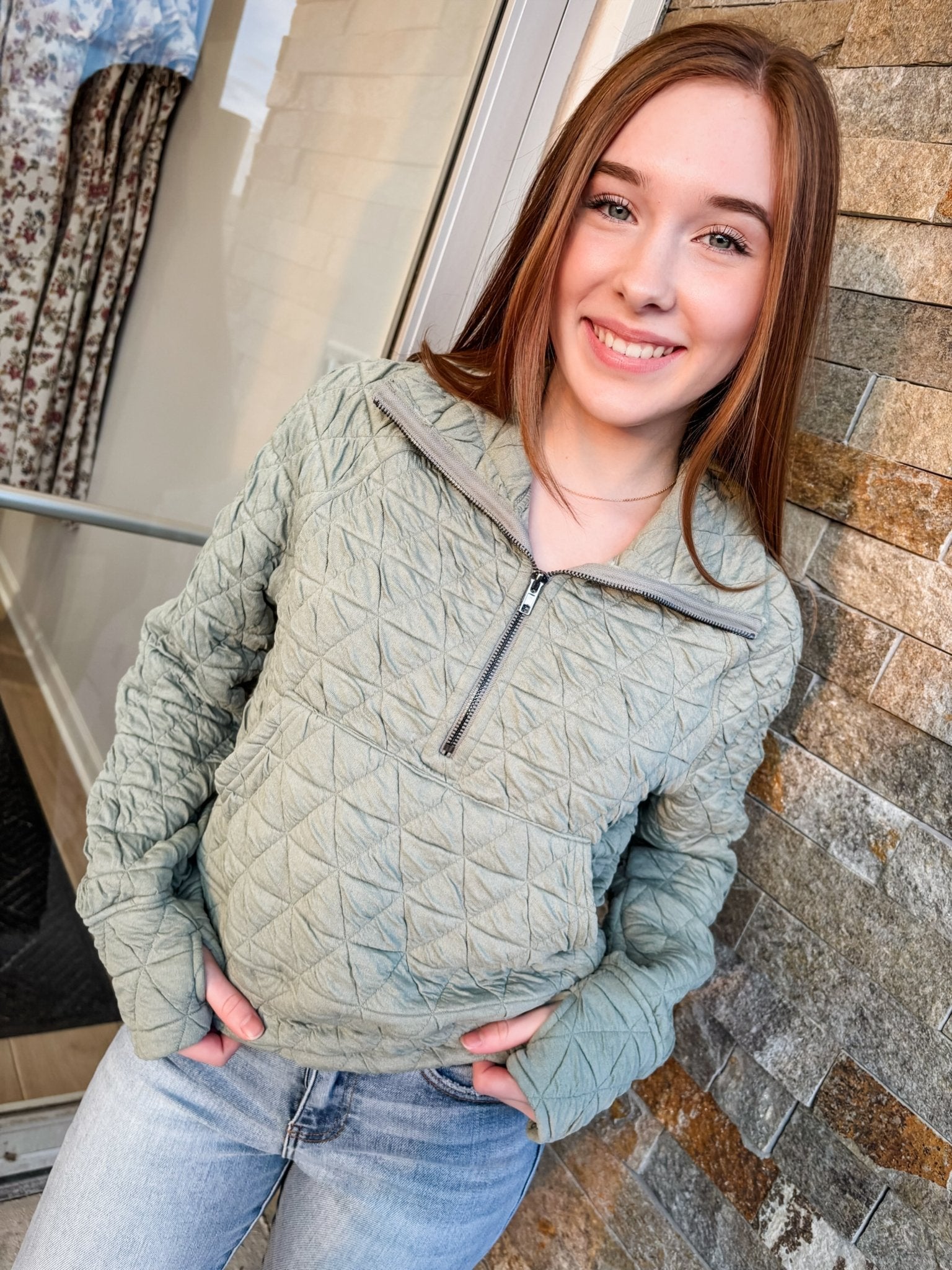 Alpine Breeze Sage Zip Up - Modern Creek Boutique