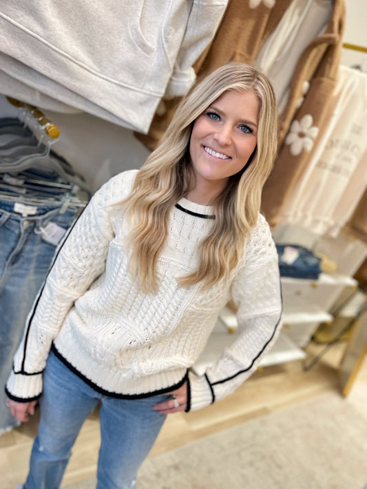 An Eye For You Cream Sweater - Modern Creek Boutique