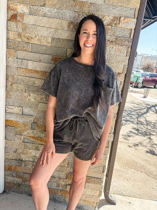 Ash Black French Terry Matching Set - Modern Creek Boutique