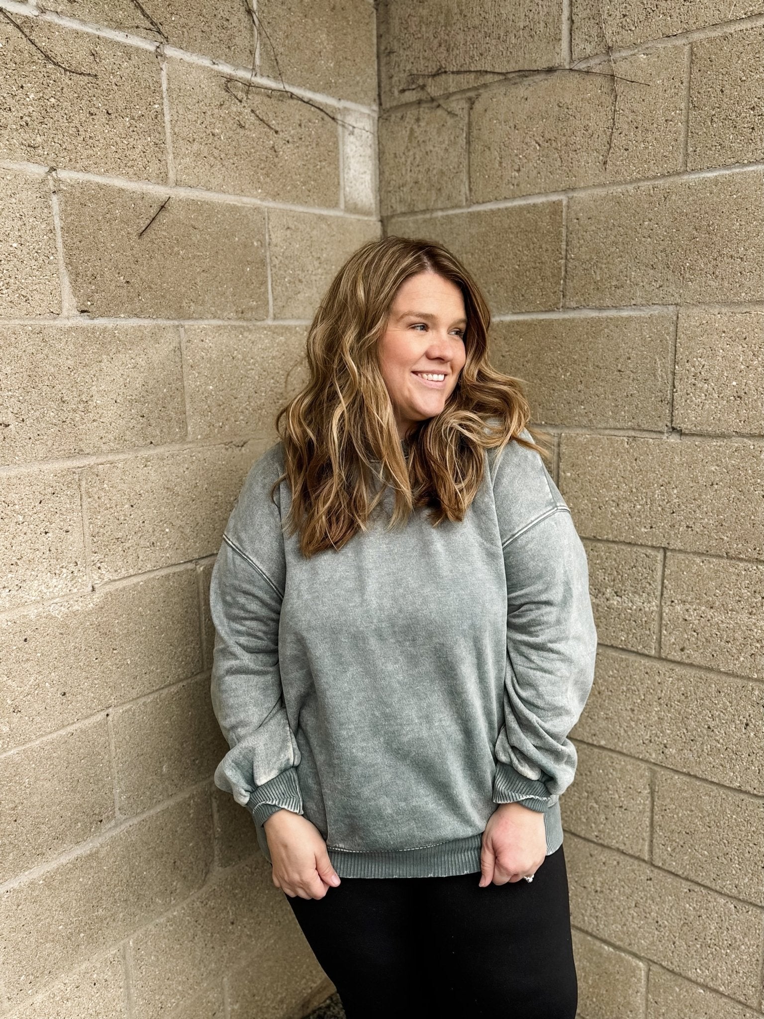 Ash Jade Mineral Washed Sweatshirt - Modern Creek Boutique