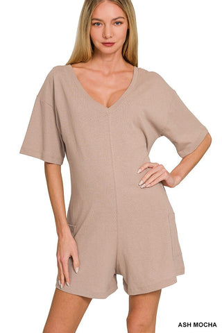 Ash Mocha Reversible Casual Romper - Modern Creek Boutique
