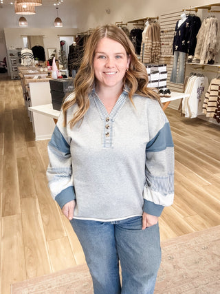 At This Second Grey Curvy top - Modern Creek Boutique