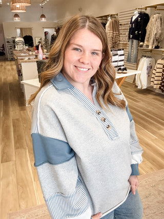 At This Second Grey Curvy top - Modern Creek Boutique