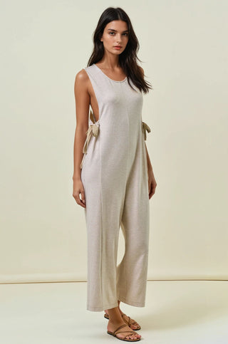 Beige Buttery Soft Striped Overalls - Modern Creek Boutique