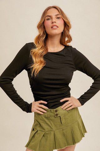 Black Boat Neck Long Sleeve Bodysuit - Modern Creek Boutique