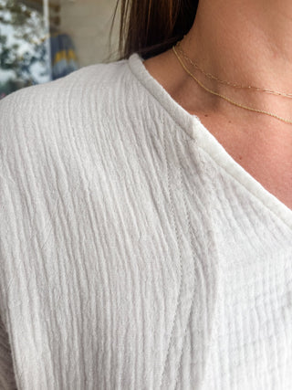 Black Color Block Gauze Top - Modern Creek Boutique