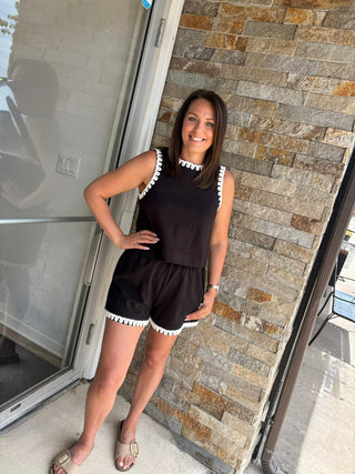 Black Trim Detail Matching Set - Modern Creek Boutique