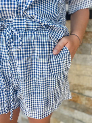 Blue Gingham Shorts Set - Modern Creek Boutique