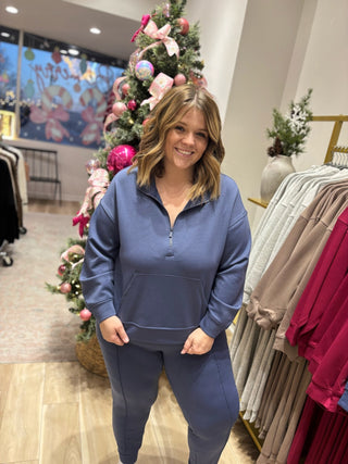 Blue Indigo Scuba Jogger Set - Modern Creek Boutique