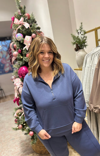 Blue Indigo Scuba Jogger Set - Modern Creek Boutique