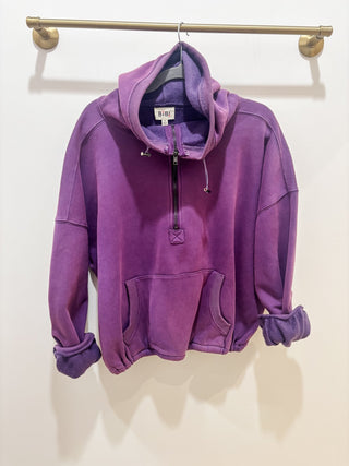Byzantium Half Zip Kangaroo Pocket Hoodie - Modern Creek Boutique
