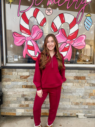 Cabernet Scuba Jogger Set - Modern Creek Boutique