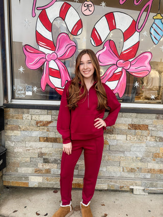 Cabernet Scuba Jogger Set - Modern Creek Boutique