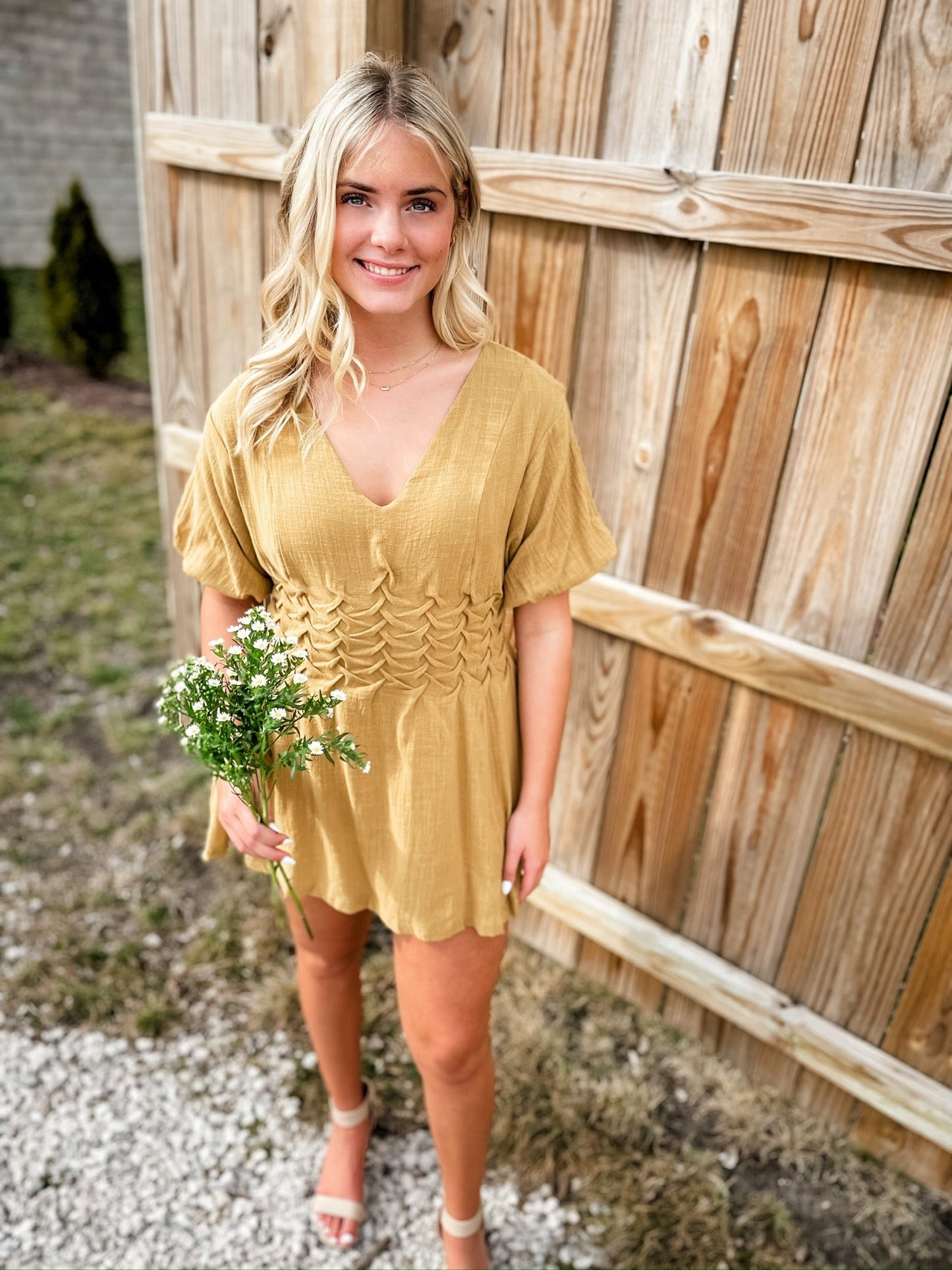Capri Dusty Mustard Mini Dress - Modern Creek Boutique