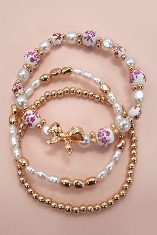 Ceramic Porcelain Bow Multi Bracelet - Modern Creek Boutique