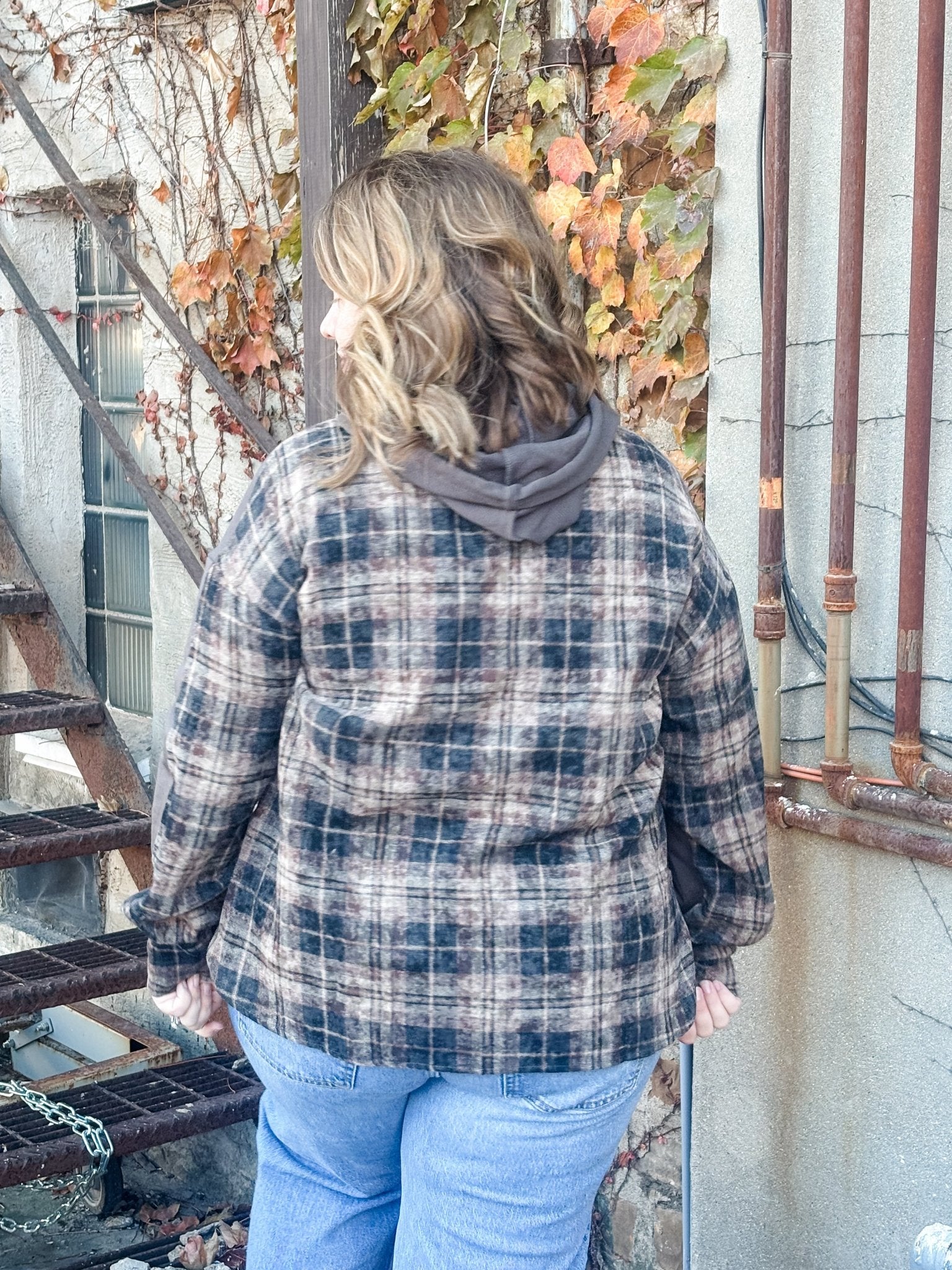 Charcoal Mixed Plaid French Terry Sweatshirt - Modern Creek Boutique