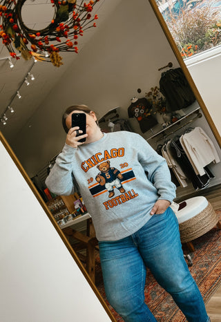 Chicago Football Teddy Bear Crewneck - Modern Creek Boutique