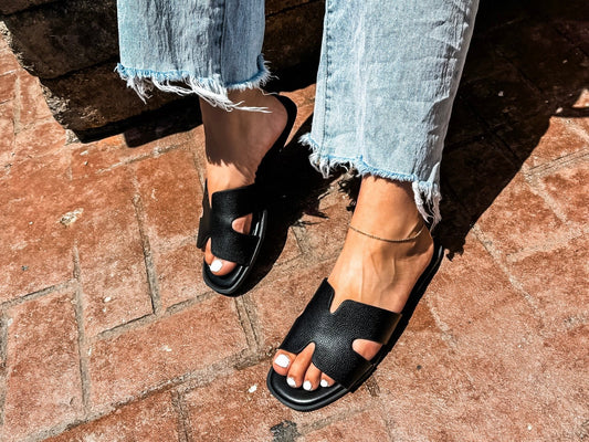 Crash The Party Black H Strap Sandals - Modern Creek Boutique