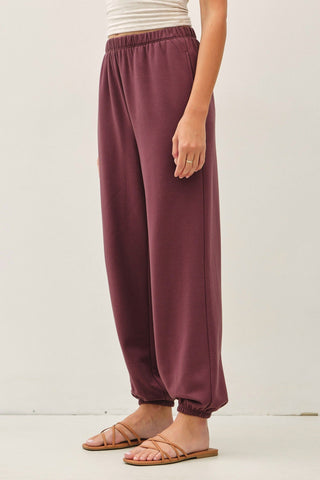 Dark Burgundy Jogger Sweatpants - Modern Creek Boutique
