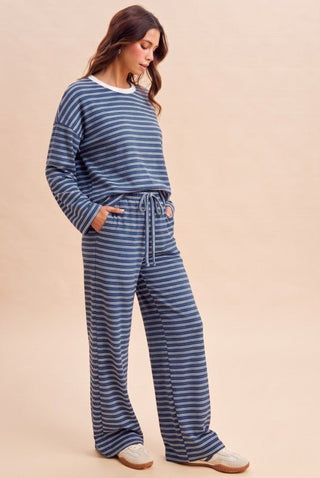 Denim Blue Striped Matching Set - Modern Creek Boutique
