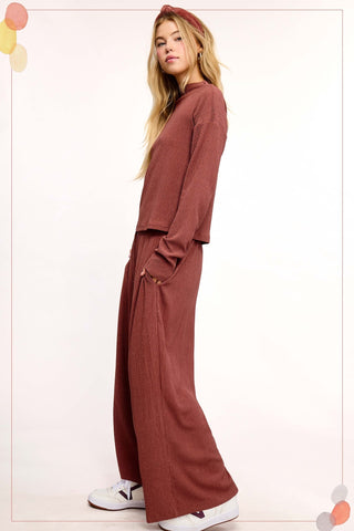 Dried Rose Crinkled Lounge Set - Modern Creek Boutique