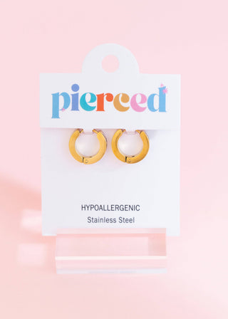 Pierced Co Black/White Checkered Huggies