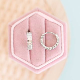 Pierced Co Silver Segmented Huggies