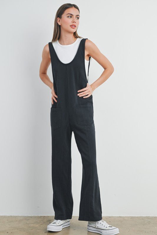 Effortless Comfort Black French Terry Jumpsuit - Modern Creek Boutique