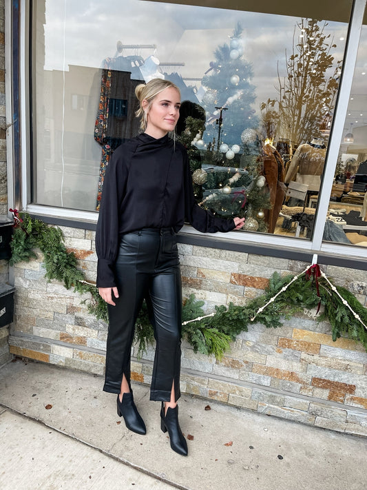 Elegant Nights Black Blouse - Modern Creek Boutique