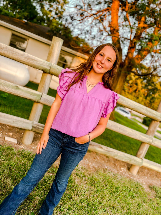 End Of Beginning Purple Blouse - Modern Creek Boutique