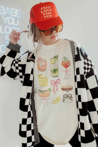 Favorite Drinks Oversized Graphic Tee - Modern Creek Boutique