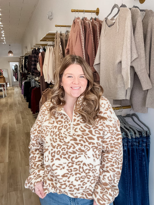 Feisty Feline Camel Leopard Sherpa - Modern Creek Boutique