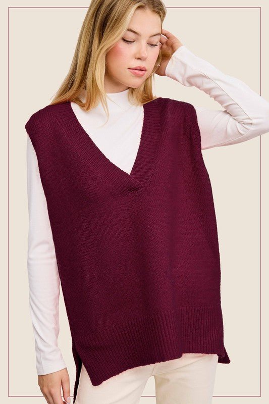 Glimpse Into Tomorrow Plum Sweater Vest - Modern Creek Boutique