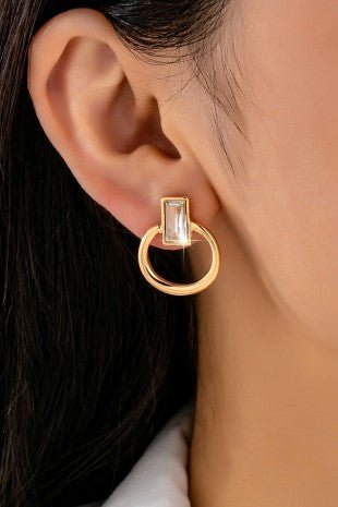 Gold Crystal Knocker Earring - Modern Creek Boutique