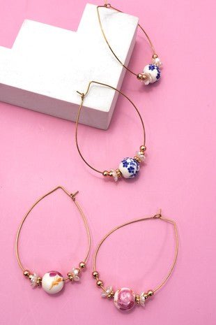 Gold Free Porcelain Teardrop Earring - Modern Creek Boutique