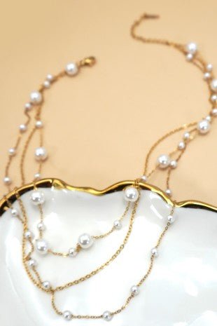 Gold Pearl Layered Necklace - Modern Creek Boutique